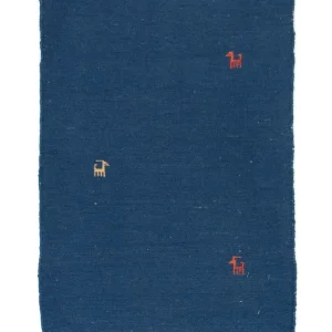 Dywan Gabbeh - perski - 86 x 63 cm - ciemnoniebieski