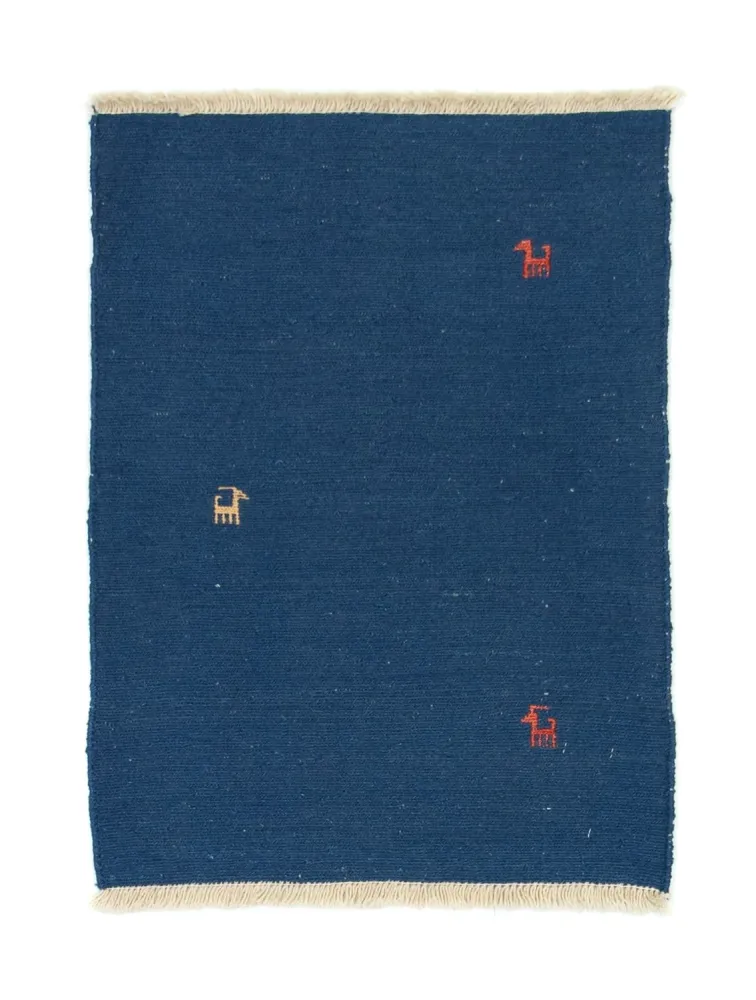 Dywan Gabbeh - perski - 86 x 63 cm - ciemnoniebieski