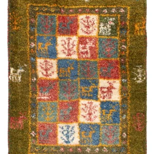 Dywan Gabbeh - perski - 60 x 40 cm - wielokolorowy