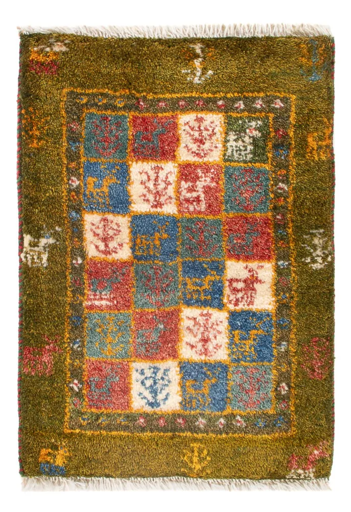 Dywan Gabbeh - perski - 60 x 40 cm - wielokolorowy
