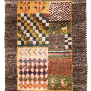 Dywan Gabbeh - perski - 60 x 40 cm - wielokolorowy