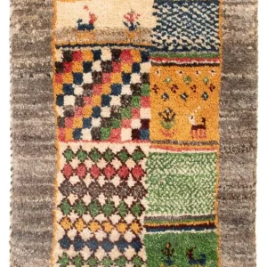 Dywan Gabbeh - perski - 60 x 40 cm - wielokolorowy