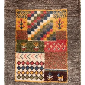 Dywan Gabbeh - perski - 60 x 40 cm - wielokolorowy