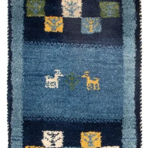 Dywan Gabbeh - perski - 60 x 40 cm - wielokolorowy