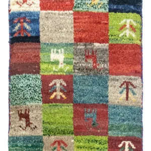 Dywan Gabbeh - perski - 60 x 40 cm - wielokolorowy