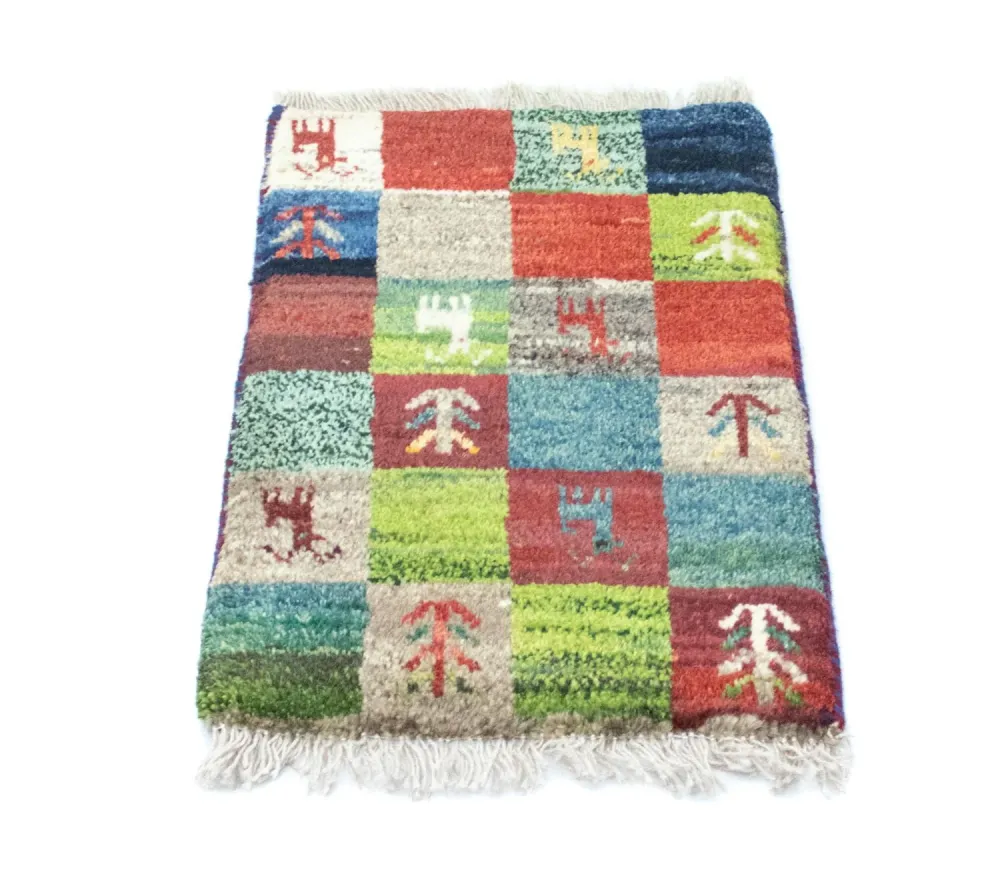 Dywan Gabbeh - perski - 60 x 40 cm - wielokolorowy