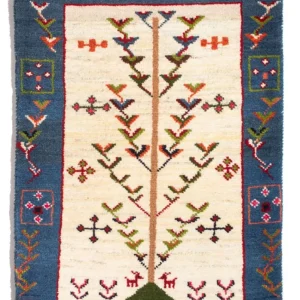 Dywan Gabbeh - perski - 92 x 63 cm - wielokolorowy