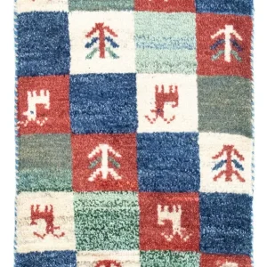 Dywan Gabbeh - perski - 60 x 40 cm - wielokolorowy