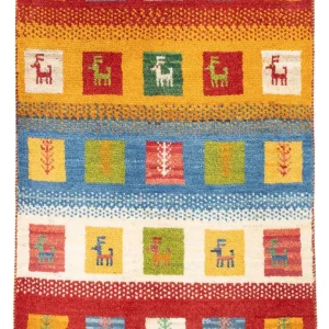 Dywan Gabbeh - perski - 87 x 61 cm - wielokolorowy