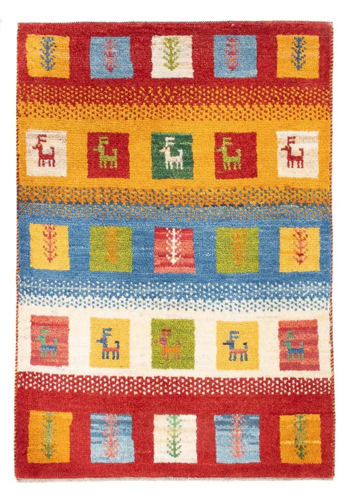 Dywan Gabbeh - perski - 87 x 61 cm - wielokolorowy