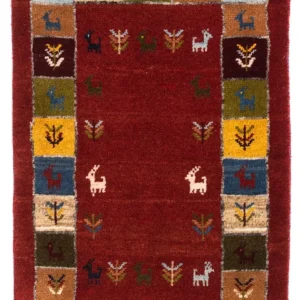Dywan Gabbeh - perski - 88 x 61 cm - wielokolorowy