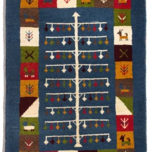Dywan Gabbeh - perski - 90 x 62 cm - wielokolorowy