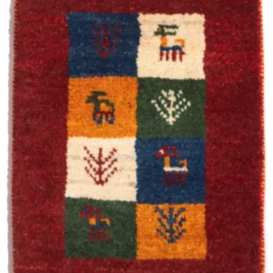 Dywan Gabbeh - perski - 60 x 40 cm - wielokolorowy