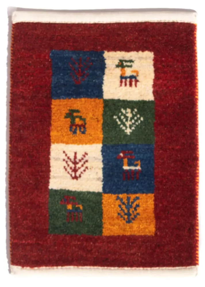 Dywan Gabbeh - perski - 60 x 40 cm - wielokolorowy
