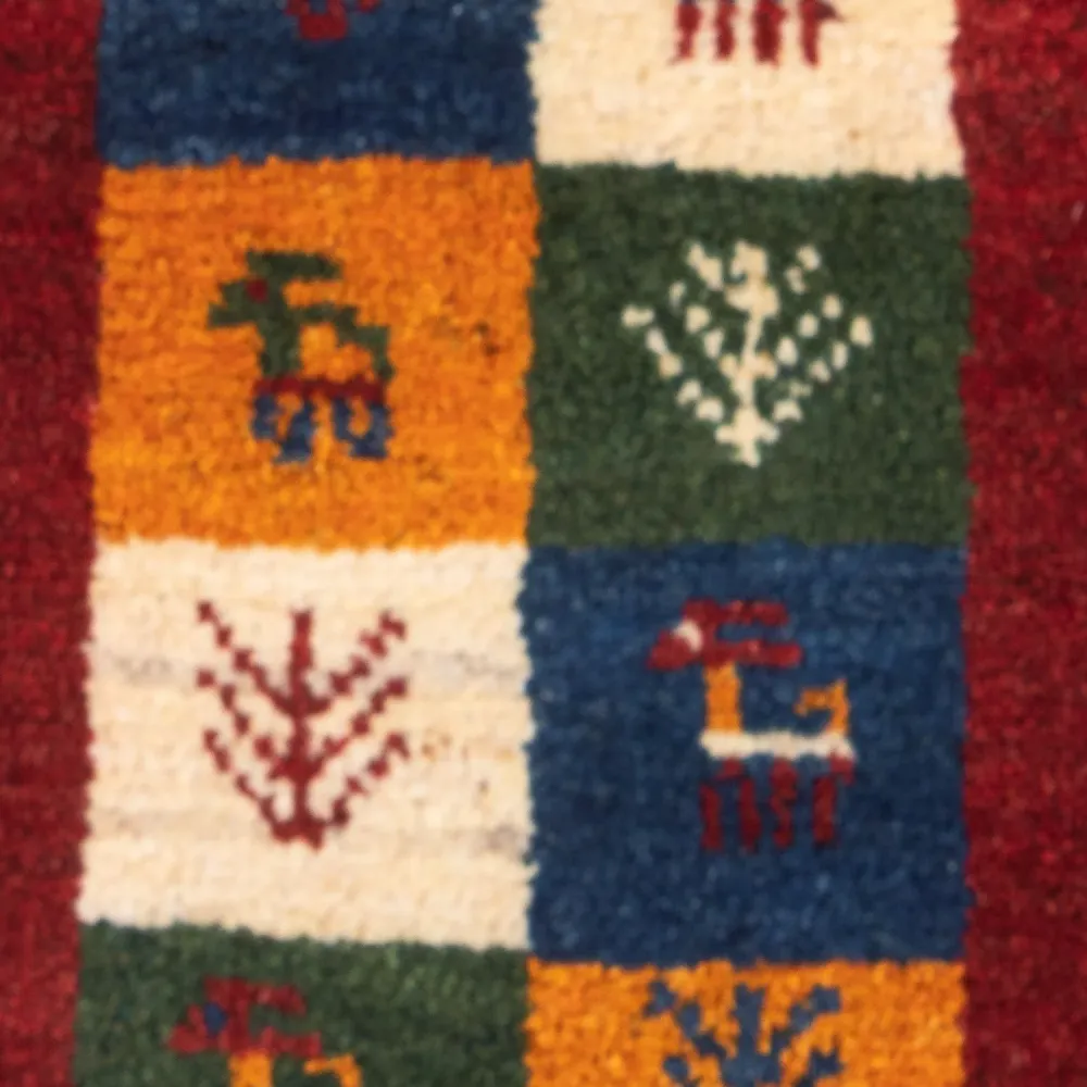 Dywan Gabbeh - perski - 60 x 40 cm - wielokolorowy