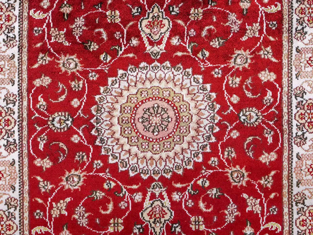 Dywan z jedwabiu - jedwab chiński - 117 x 77 cm - czerwony