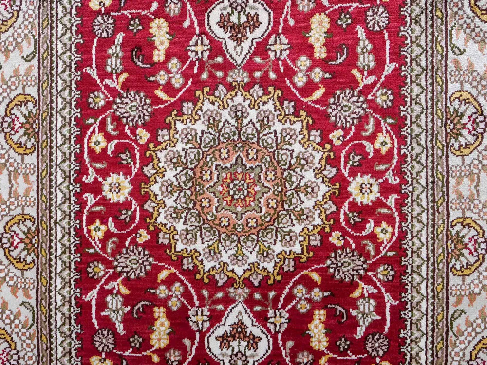 Dywan z jedwabiu - jedwab chiński - 120 x 75 cm - czerwony