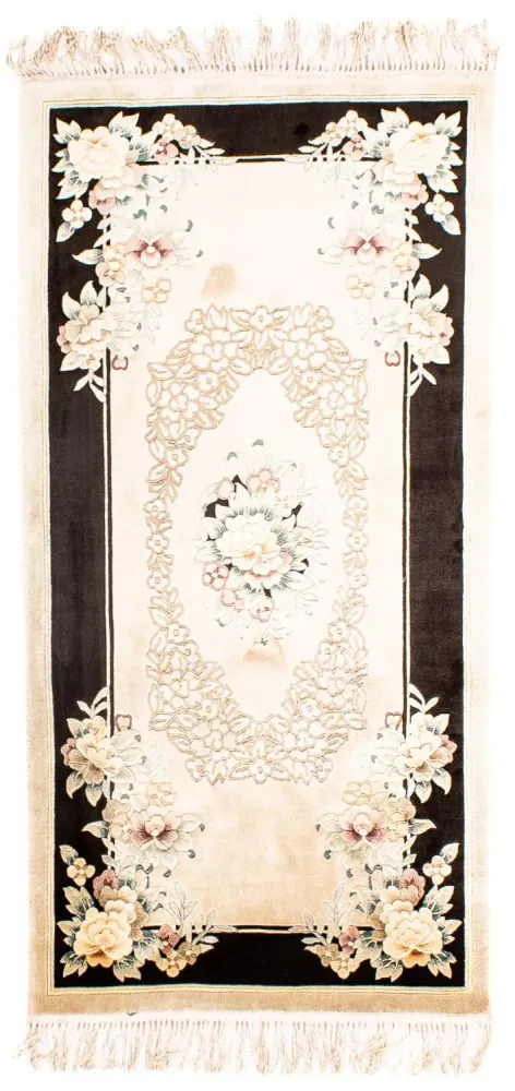 Dywan z jedwabiu - jedwab chiński - 138 x 69 cm - beżowy