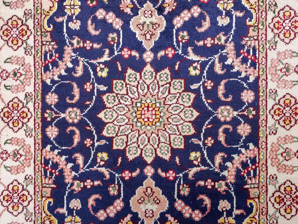 Dywan z jedwabiu - jedwab chiński - 92 x 60 cm - ciemnoniebieski