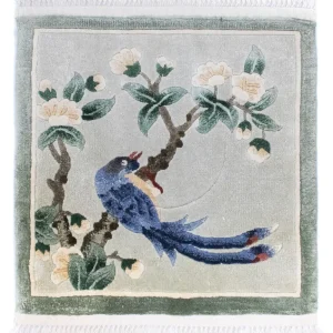 Dywan z jedwabiu - jedwab chiński kwadratowy - 31 x 31 cm - wielokolorowy