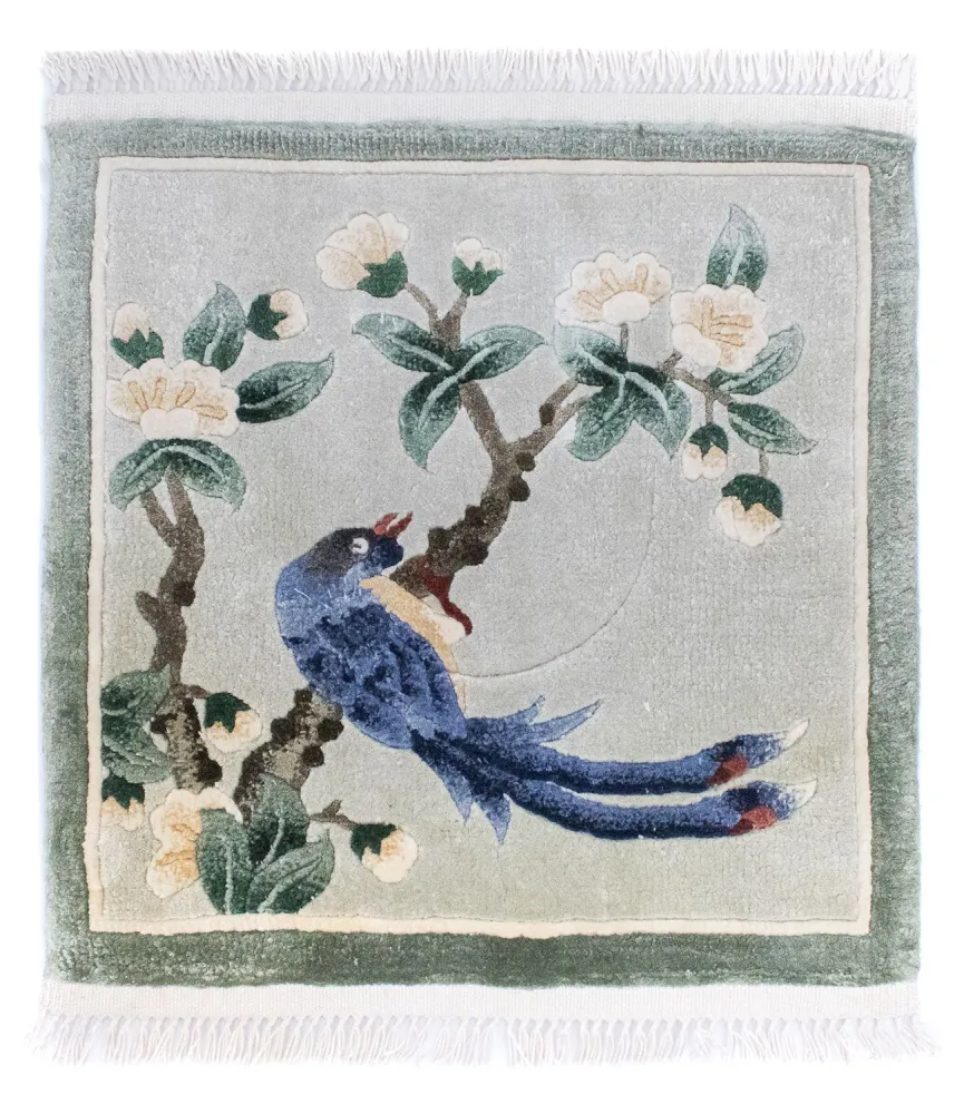 Dywan z jedwabiu - jedwab chiński kwadratowy - 31 x 31 cm - wielokolorowy