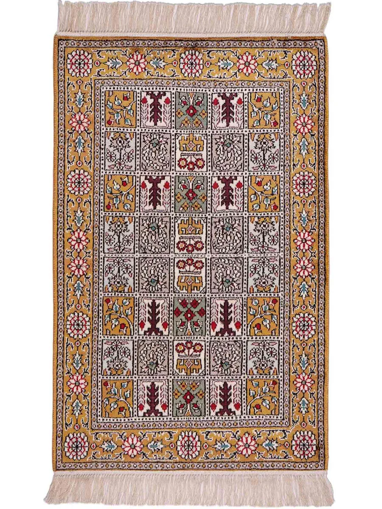 Dywan z jedwabiu - jedwab chiński - 92 x 64 cm - wielokolorowy