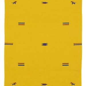 Dywan Kelim - modny - 180 x 120 cm - żółty