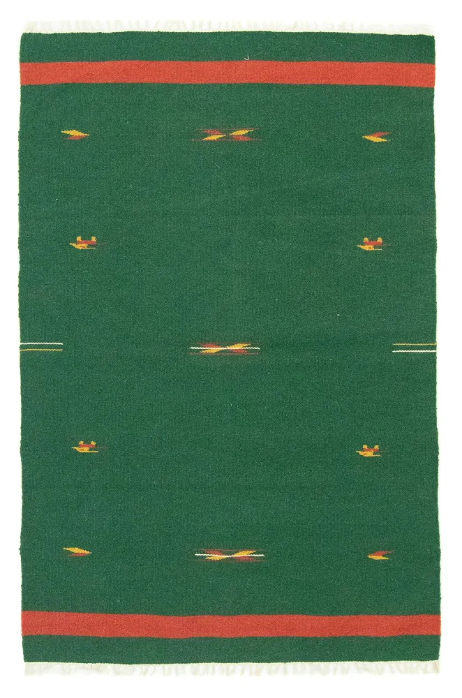 Dywan Kelim - modny - 180 x 120 cm - ciemna zieleń