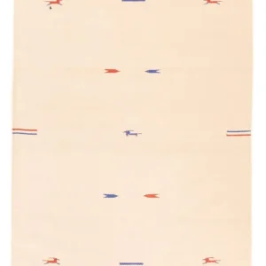 Dywan Kelim - modny - 180 x 120 cm - naturalna biel