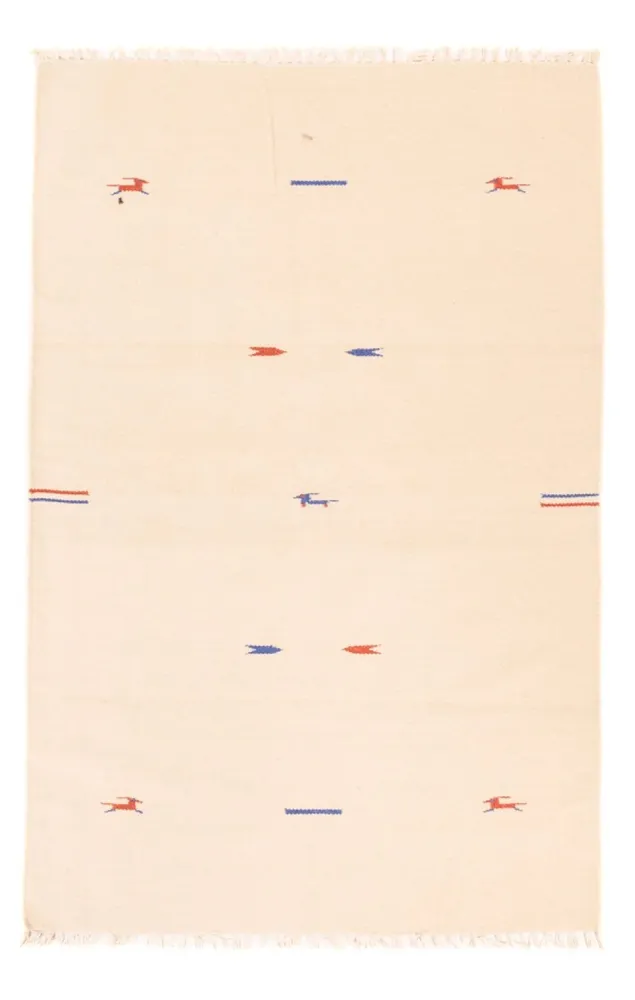 Dywan Kelim - modny - 180 x 120 cm - naturalna biel