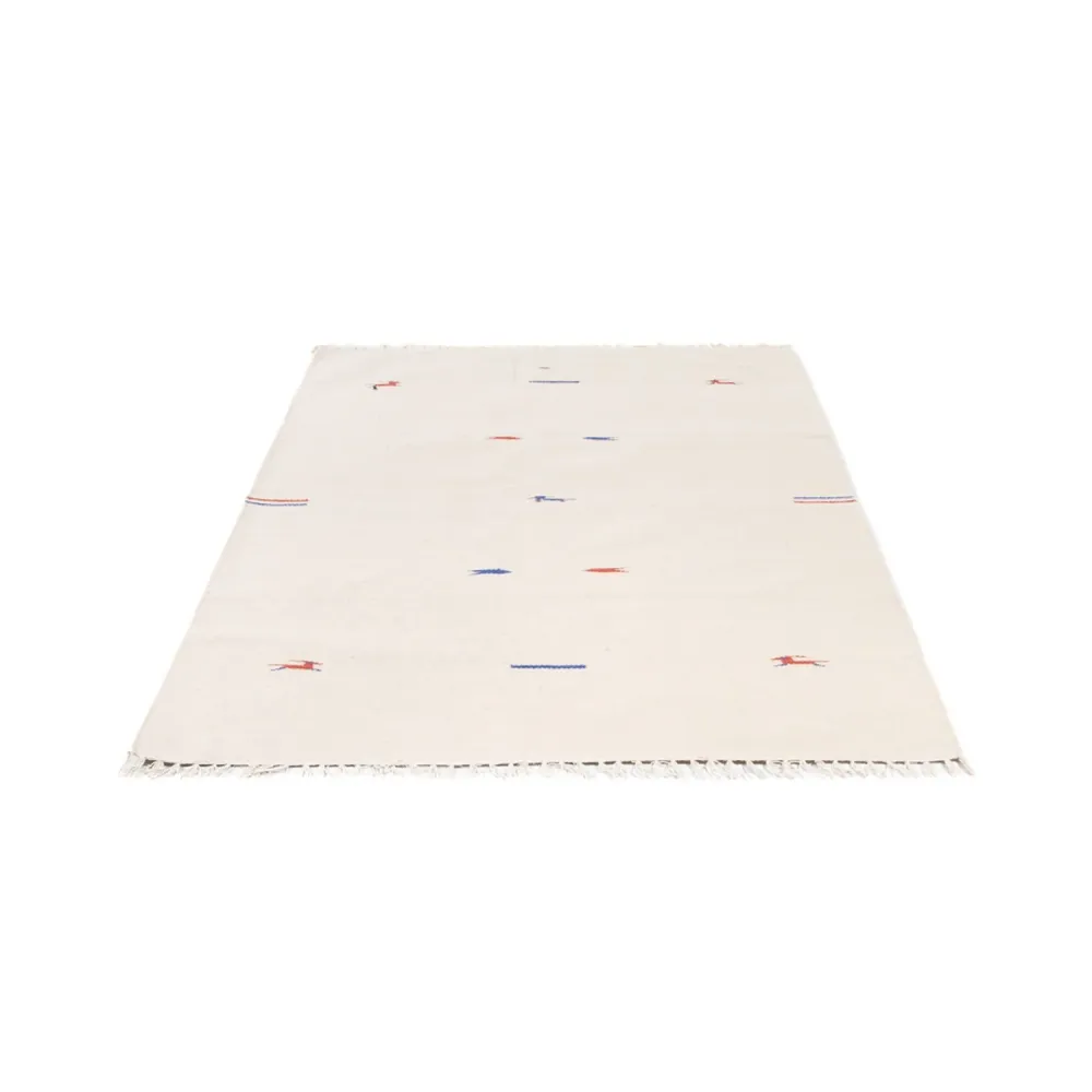 Dywan Kelim - modny - 180 x 120 cm - naturalna biel