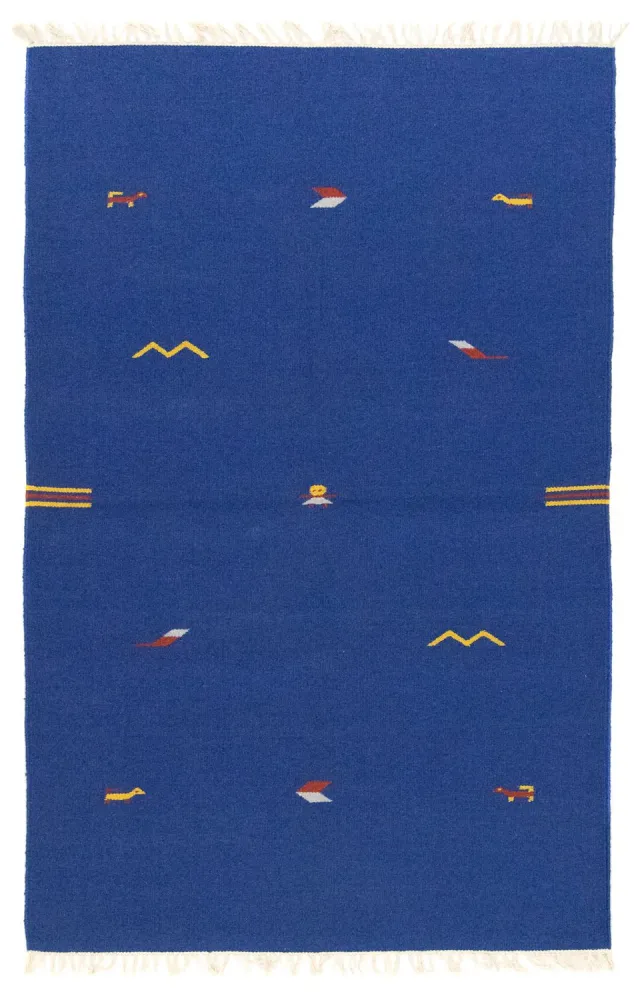 Dywan Kelim - modny - 180 x 120 cm - niebieski