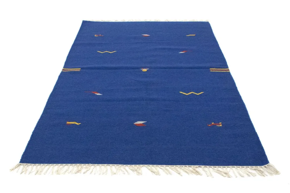 Dywan Kelim - modny - 180 x 120 cm - niebieski