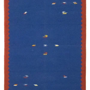 Dywan Kelim - modny - 180 x 120 cm - niebieski