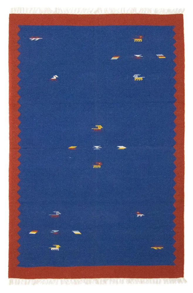 Dywan Kelim - modny - 180 x 120 cm - niebieski