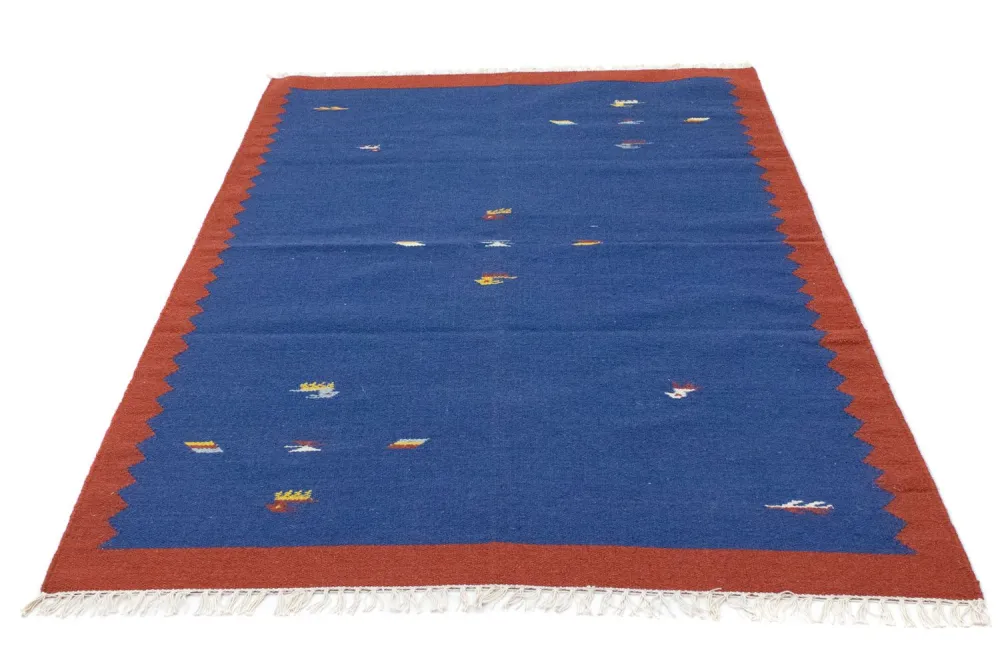 Dywan Kelim - modny - 180 x 120 cm - niebieski