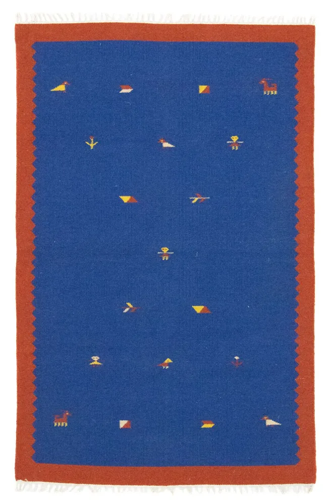 Dywan Kelim - modny - 180 x 120 cm - niebieski