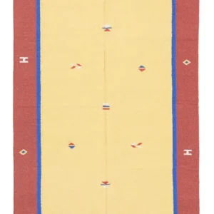 Dywan Kelim - modny - 200 x 140 cm - żółty