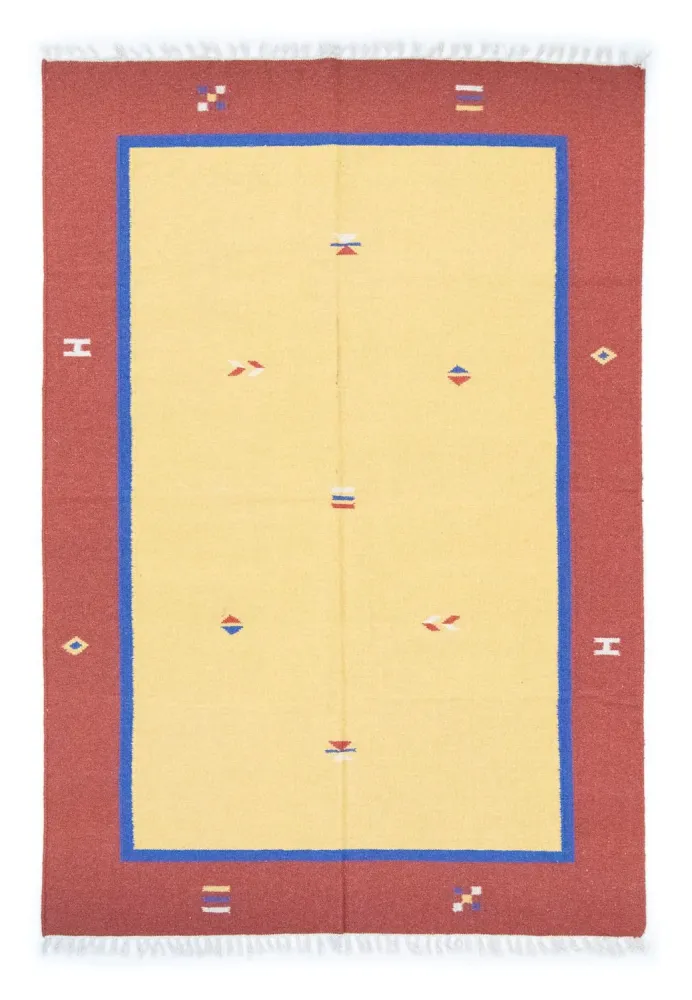 Dywan Kelim - modny - 200 x 140 cm - żółty