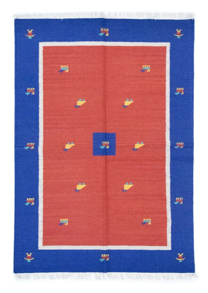 Dywan Kelim - modny - 200 x 140 cm - czerwony