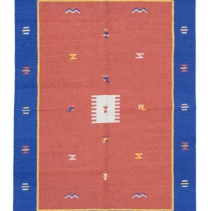 Dywan Kelim - modny - 200 x 140 cm - czerwony