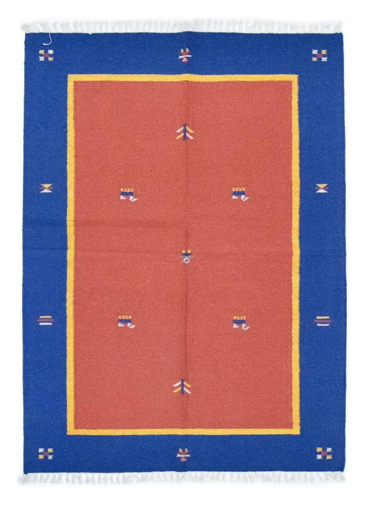 Dywan Kelim - modny - 200 x 140 cm - czerwony