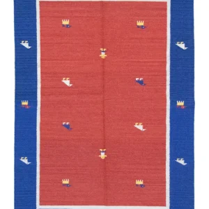 Dywan Kelim - modny - 200 x 140 cm - czerwony