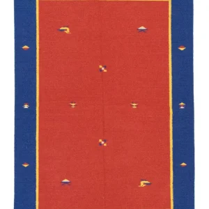 Dywan Kelim - modny - 200 x 140 cm - czerwony
