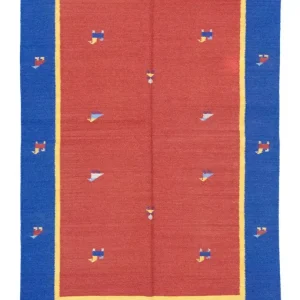 Dywan Kelim - modny - 200 x 140 cm - czerwony