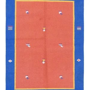Dywan Kelim - modny - 200 x 140 cm - pomarańczowy