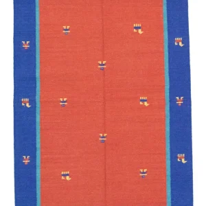 Dywan Kelim - modny - 200 x 140 cm - pomarańczowy