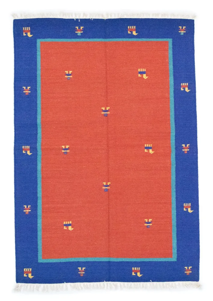 Dywan Kelim - modny - 200 x 140 cm - pomarańczowy