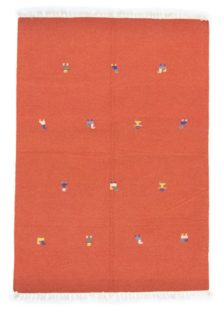 Dywan Kelim - modny - 200 x 140 cm - pomarańczowy