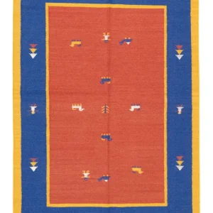 Dywan Kelim - modny - 200 x 140 cm - pomarańczowy